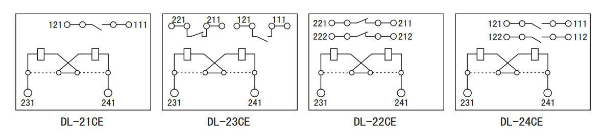 DL-22CE系列電流繼電器內(nèi)部接線及外引接線圖 DL-22CE系列電流繼電器內(nèi)部接線及外引接線圖