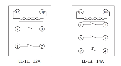 LL-12A繼電器內(nèi)部接線