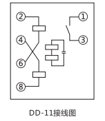 DD-11/40接地繼電器內(nèi)部接線圖 DD-11/40接地繼電器內(nèi)部接線圖