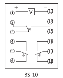 BS-10時(shí)間繼電器內(nèi)部接及外引接線圖片 BS-10時(shí)間繼電器內(nèi)部接及外引接線圖片
