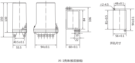 BS-10時(shí)間繼電器外形及開孔尺寸圖片 BS-10時(shí)間繼電器外形及開孔尺寸圖片
