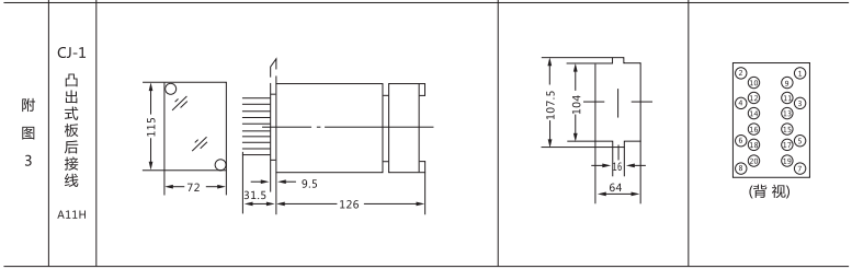 ZJC-2靜態(tài)沖擊繼電器外形及開(kāi)孔尺寸圖2 ZJC-2靜態(tài)沖擊繼電器外形及開(kāi)孔尺寸圖2