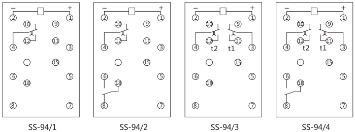 SS-94/2時間繼電器接線圖及外引接線圖片 SS-94/2時間繼電器接線圖及外引接線圖片